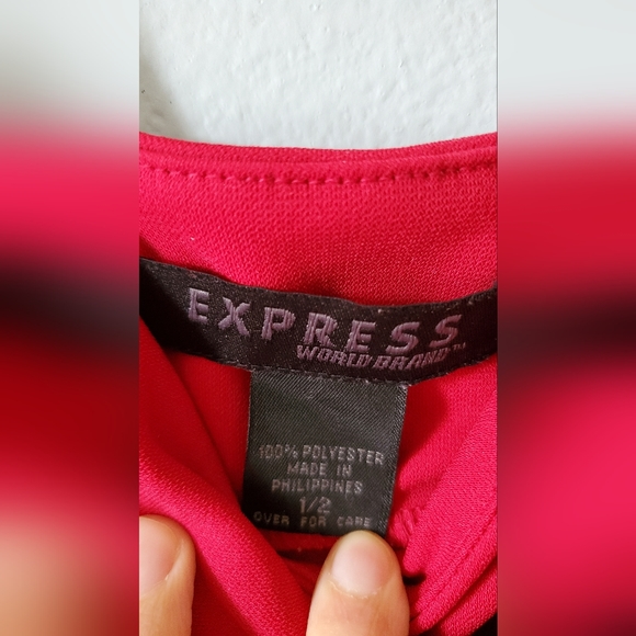 Express Red Ruffle Hum Dress - Picture 2 of 4
